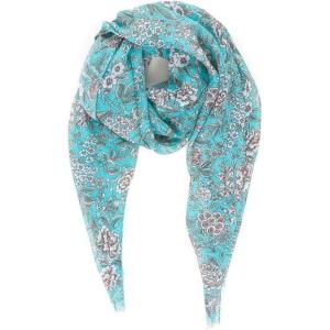MELIFLUOS DESIGNED IN SPAIN Scarf for Women Lightweight Floral Flower for Summer Fall Scarves Shawl Wrap(Valencia Collections 18 Turquoise Floral)