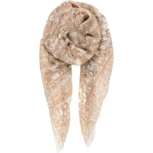 MELIFLUOS DESIGNED IN SPAIN Scarf for Women Lightweight Floral Flower for Summer Fall Scarves Shawl Wrap(Valencia Collections 31 – Beige Painting)