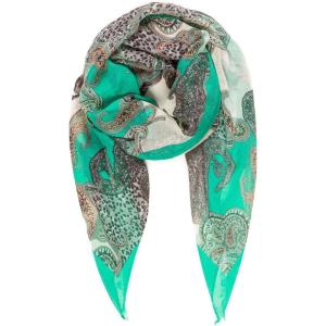 MELIFLUOS DESIGNED IN SPAIN Scarf for Women Lightweight Floral Flower for Summer Fall Scarves Shawl Wrap(Valencia Collections 32 – Green Paisley)