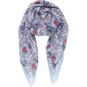 MELIFLUOS DESIGNED IN SPAIN Scarf for Women Lightweight Paisley Fashion for Summer Fall Scarves Shawl Wrap(Cordoba Collections 10 – Gray With Blue Border)