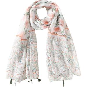 MELIFLUOS DESIGNED IN SPAIN Scarf for Women Lightweight Paisley Fashion for Summer Fall Scarves Shawl Wrap(Madrid Collections 52 – Beige Floral)