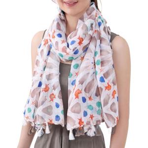 MELIFLUOS DESIGNED IN SPAIN Scarf for Women Lightweight Paisley Fashion for Summer Fall Scarves Shawl Wrap(Madrid Collections 54 – White Shape Design)