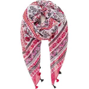 MELIFLUOS DESIGNED IN SPAIN Scarf for Women Lightweight Paisley Fashion for Summer Fall Scarves Shawl Wrap(Sevilla Collection 3 – White and Red)