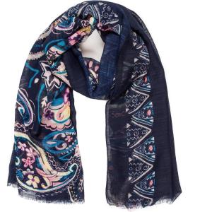 MELIFLUOS DESIGNED IN SPAIN Scarf for Women Lightweight Paisley Fashion for Summer Fall Scarves Shawl Wrap(Sevilla Collection 6 – Navy Paisley)