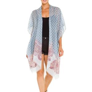 MELIFLUOS DESIGNED IN SPAIN Women’s Beach Cover Up Swimsuit Kimono Pareo Sarong Beach Wear Dress for Summer(Marbella Collection 1 – Blue Chintz Design)