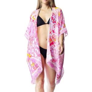 MELIFLUOS DESIGNED IN SPAIN Women’s Beach Cover Up Swimsuit Kimono Pareo Sarong Beach Wear Dress for Summer(Marbella Collection 4 – Floral Design Fuschia)
