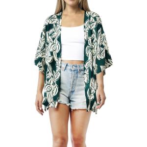 MELIFLUOS DESIGNED IN SPAIN Women’s Beach Cover Up Swimsuit Kimono Pareo Sarong Beach Wear Dress for Summer(Retiro Collection 5 – Green Leaves)