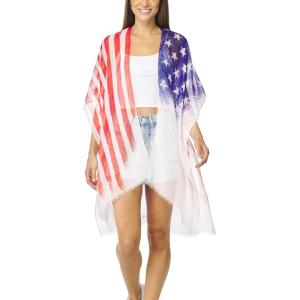 MELIFLUOS DESIGNED IN SPAIN Women’s Beach Cover Up Swimsuit Kimono Pareo Sarong Beach Wear Dress for Summer(Usa Design Cover Up Collection – Especial Edition 6)