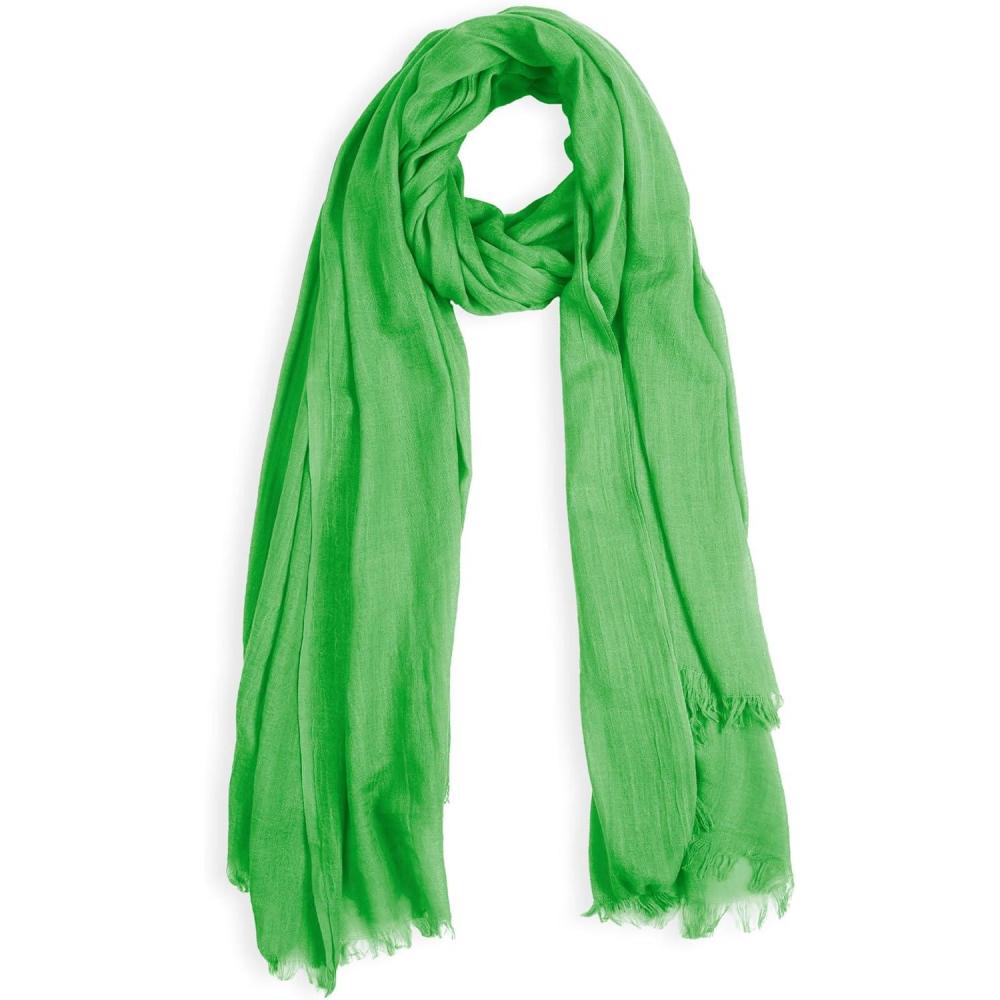 imageMELIFLUOS DESIGNED IN SPAIN Scarf for Women Lightweight Long Soft Scarves with Fringes Shawl for Summer FallMillana Collection  Green
