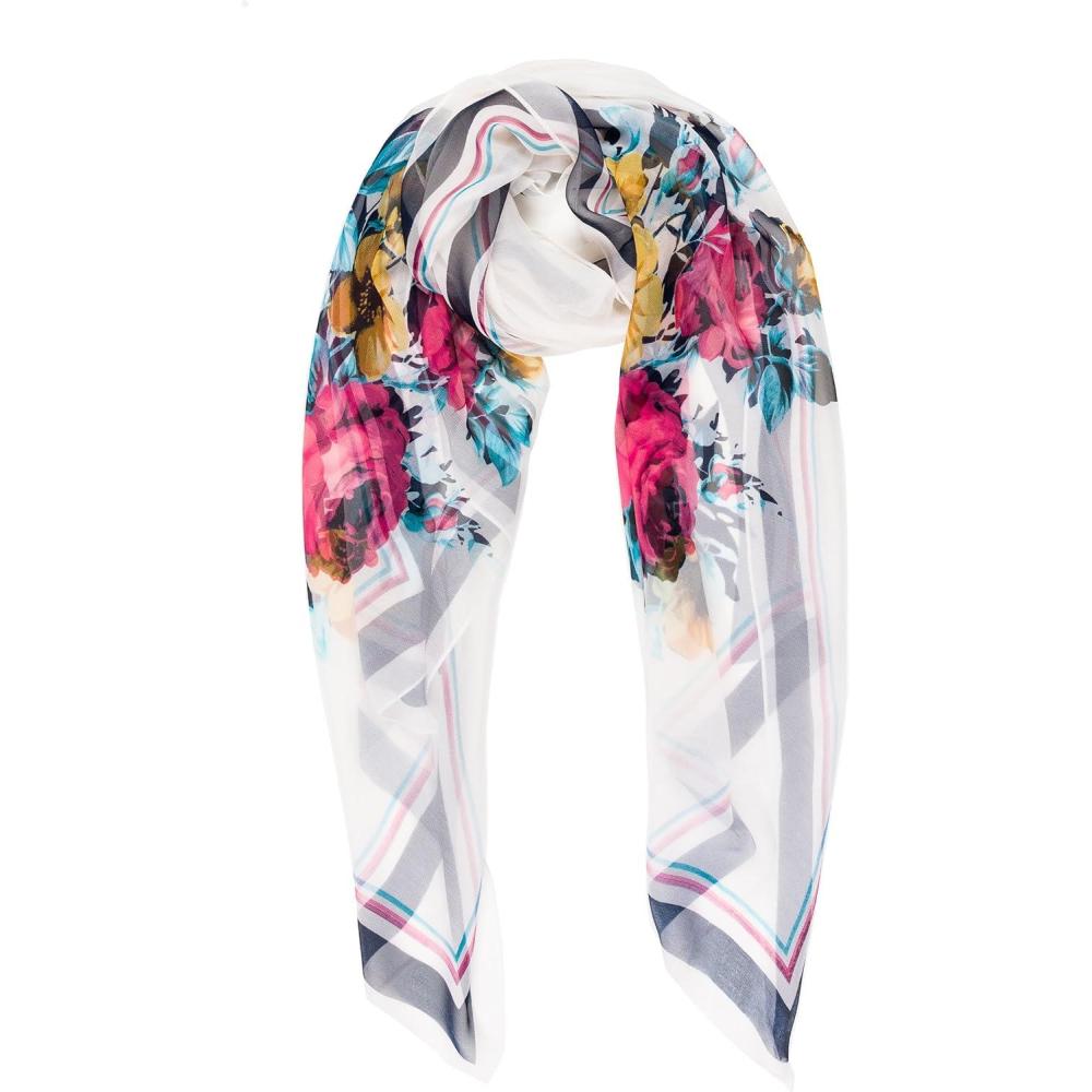 imageScarf for Women Lightweight Sheer Fashion Scarves for Summer Fall Shawl Wraps VeilAlicante Collection 2  White Flower