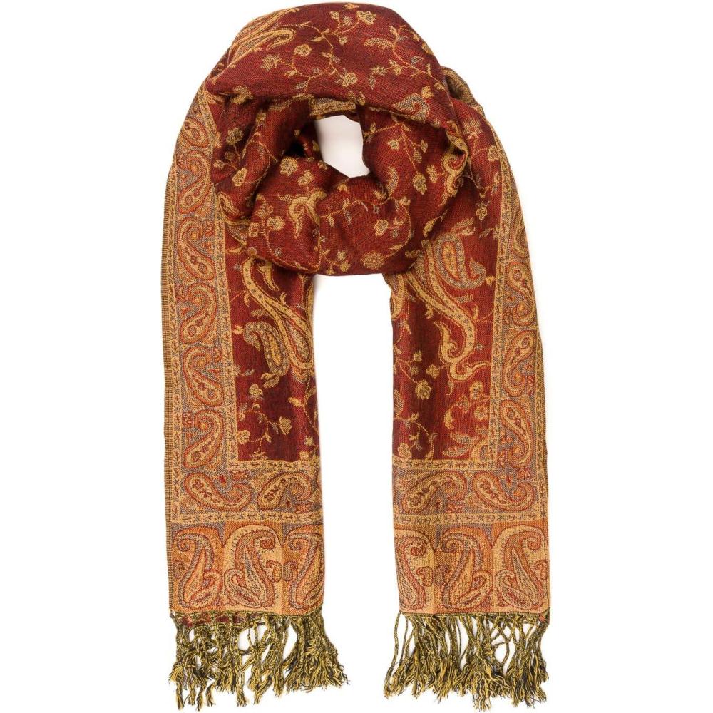 imageScarf for Women Spanish Design Elegant Long Shawl Scarves for Summer FallBaza Collection  Camel Paisley