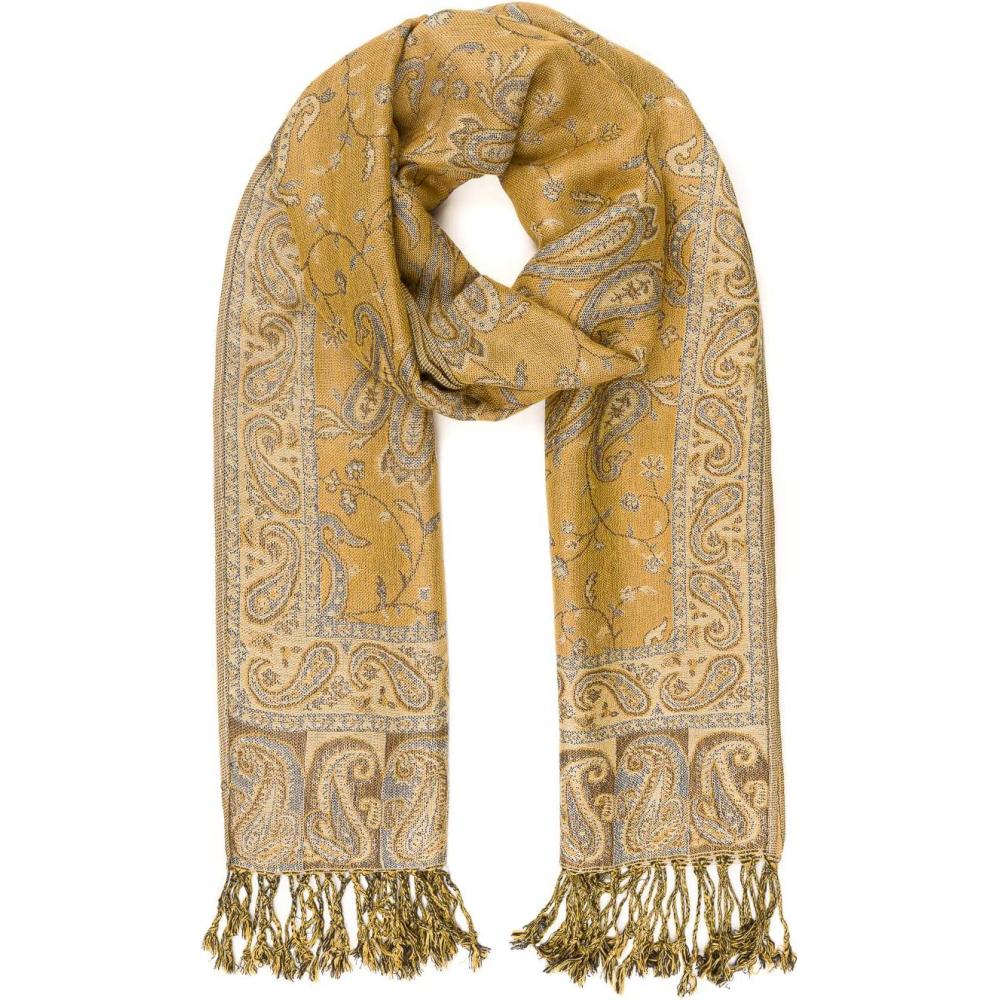 imageScarf for Women Spanish Design Elegant Long Shawl Scarves for Summer FallBaza Collection  Light Beige Paisley