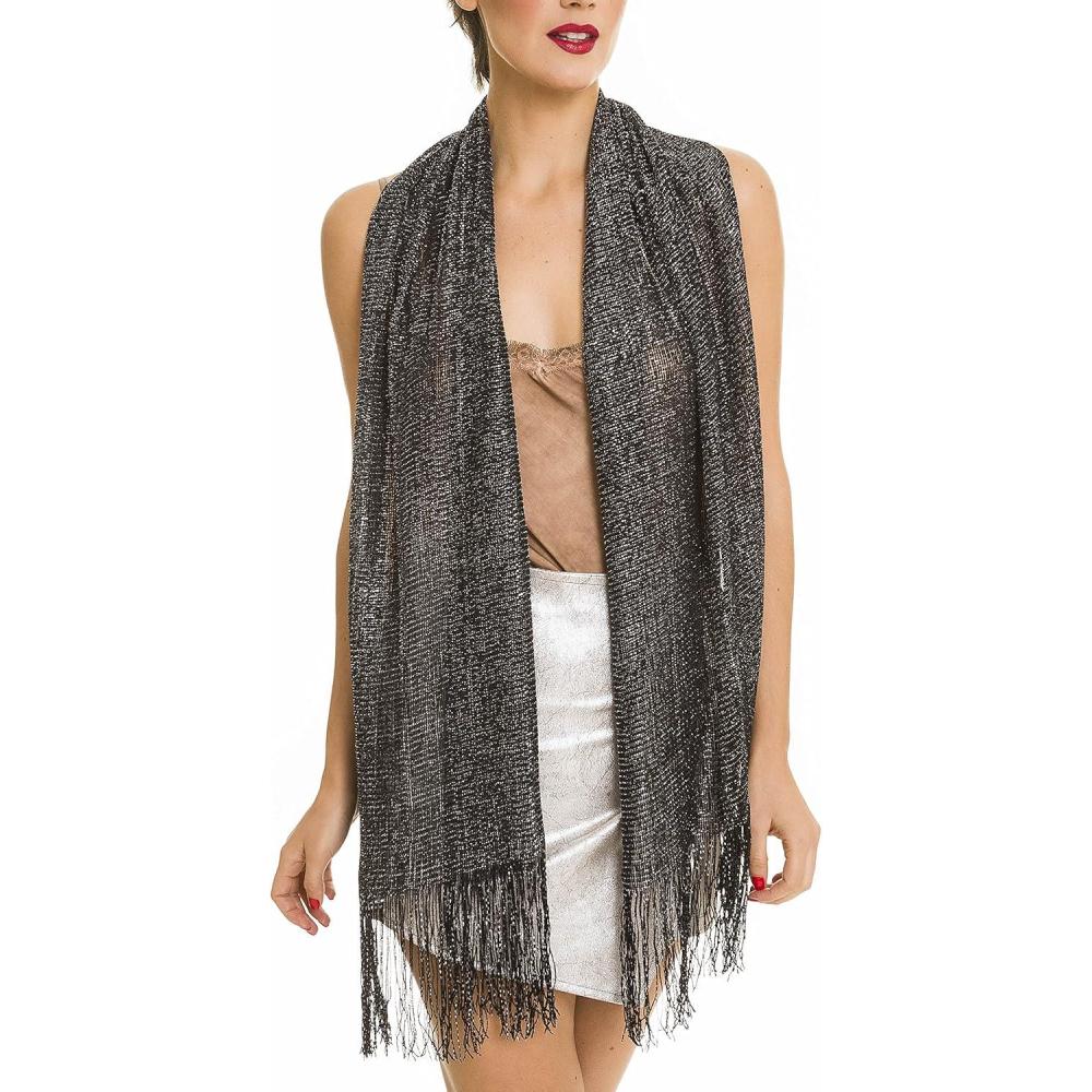 imageShawl Wrap Scarf for Women for Evening Dresses Wedding Party Bridal Spring Summer FallBlack