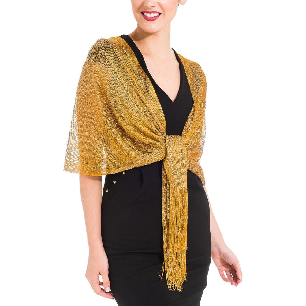 imageShawl Wrap Scarf for Women for Evening Dresses Wedding Party Bridal Spring Summer FallGold Ii