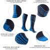 Athletic Compression Socks Designed for Sport Basketball Running Workout Gym(Double Blue)