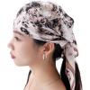 Head Scarf for Women 26 x 26 inches No Slippery Square Scarf for Hair Wrap, Night and Sleep(Jaen Collection 9 – Beige Abstract)