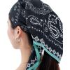Head Scarf for Women 26 x 26 inches No Slippery Square Scarf for Hair Wrap, Night and Sleep(Jaen Collections 10 – Navy Paisley)