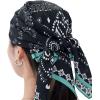 Head Scarf for Women 26 x 26 inches No Slippery Square Scarf for Hair Wrap, Night and Sleep(Jaen Collections 10 – Navy Paisley)