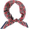 Head Scarf for Women 26 x 26 inches No Slippery Square Scarf for Hair Wrap, Night and Sleep(Jaen Collections 10 – Red Navy Paisley)