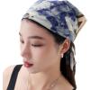 Head Scarf for Women 26 x 26 inches No Slippery Square Scarf for Hair Wrap, Night and Sleep(Jaen Collections 13 – Blue Flower)