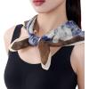 Head Scarf for Women 26 x 26 inches No Slippery Square Scarf for Hair Wrap, Night and Sleep(Jaen Collections 13 – Blue Flower)