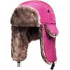 MELIFLUOS DESIGNED IN SPAIN Trapper Hat for Men and Women Russian Warm Fur Ski Fall Winter Hunting(Magenta)