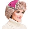 MELIFLUOS DESIGNED IN SPAIN Trapper Hat for Men and Women Russian Warm Fur Ski Fall Winter Hunting(Magenta)