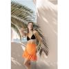 MELIFLUOS DESIGNED IN SPAIN Women’s Short Sarong Beach Skirt Breathable Lightweight Pareo Wrap Bikini Swimsuit Cover Up(Denia Collection 1 – Solid Color Orange)