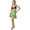 MELIFLUOS DESIGNED IN SPAIN Women’s Short Sarong Beach Skirt Breathable Lightweight Pareo Wrap Bikini Swimsuit Cover Up(Denia Collection 1 – Solid Color Green)