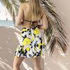 MELIFLUOS DESIGNED IN SPAIN Women’s Short Sarong Beach Skirt Breathable Lightweight Pareo Wrap Bikini Swimsuit Cover Up(Denia Collection 4 – Flower Yellow)