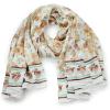 Scarf for Women 100% Silk Fashion Lightweight Shawl Wrap Scarves for Summer Fall(Jaen Collection 1 – Brown and White)