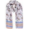 Scarf for Women Lightweight Silk Feel Summer Fall Oblong Fashion Scarves Shawl(Jaen Collection 3 – Blue Paisley)