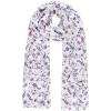Scarf for Women Lightweight Silk Feel Summer Fall Oblong Fashion Scarves Shawl(Jaen Collection 5 – Off White With Pink Floral)