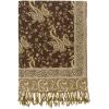 Scarf for Women Spanish Design Elegant Long Shawl Scarves for Summer Fall(Baza Collection – Black Coffee Paisley)
