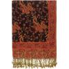 Scarf for Women Spanish Design Elegant Long Shawl Scarves for Summer Fall(Baza Collection – Black and Red Paisley)