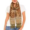 Scarf for Women Spanish Design Elegant Long Shawl Scarves for Summer Fall(Baza Collection – Chocolate Paisley)