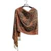 Scarf for Women Spanish Design Elegant Long Shawl Scarves for Summer Fall(Baza Collection – Dark Green Paisley)