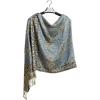Scarf for Women Spanish Design Elegant Long Shawl Scarves for Summer Fall(Baza Collection – Light Blue Paisley Ii)