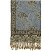 Scarf for Women Spanish Design Elegant Long Shawl Scarves for Summer Fall(Baza Collection – Light Blue Paisley Ii)