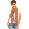 Scarf for Women Spanish Design Elegant Long Shawl Scarves for Summer Fall(Baza Collection – Orange Paisley)