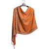Scarf for Women Spanish Design Elegant Long Shawl Scarves for Summer Fall(Baza Collection – Orange Paisley)