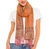 Scarf for Women Spanish Design Elegant Long Shawl Scarves for Summer Fall(Baza Collection – Orange Paisley)
