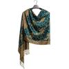 Scarf for Women Spanish Design Elegant Long Shawl Scarves for Summer Fall(Baza Collection – Teal Paisley)