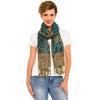 Scarf for Women Spanish Design Elegant Long Shawl Scarves for Summer Fall(Baza Collection – Teal Paisley)
