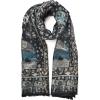 Scarf for Women Spanish Design Elegant Long Shawl Scarves for Summer Fall(Clares Collection – Elephant Design Black)