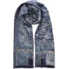 Scarf for Women Spanish Design Elegant Long Shawl Scarves for Summer Fall(Clares Collection – Floral Pattern Navy)