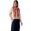 Scarf for Women Spanish Design Elegant Long Shawl Scarves for Summer Fall(Clares Collection – Floral Pattern Red)
