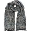 Scarf for Women Spanish Design Elegant Long Shawl Scarves for Summer Fall(Clares Collection – Paisley Design Black)