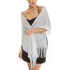 Shawl Wrap Scarf for Women for Evening Dresses, Wedding, Party, Bridal Spring Summer Fall(Light Silver)