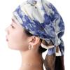 Head Scarf for Women 26 x 26 inches No Slippery Square Scarf for Hair Wrap, Night and Sleep(Jaen Collections 13 – Blue Flower)